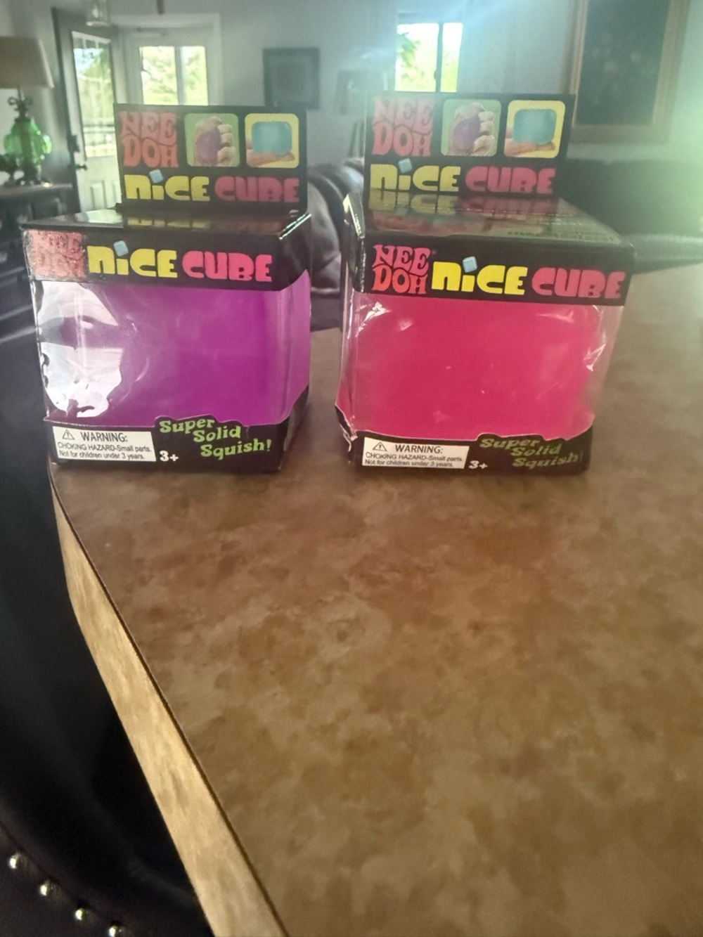 Needoh Nice Cube Kids Squishy Toy - Pink & Purple